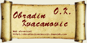 Obradin Kvačanović vizit kartica